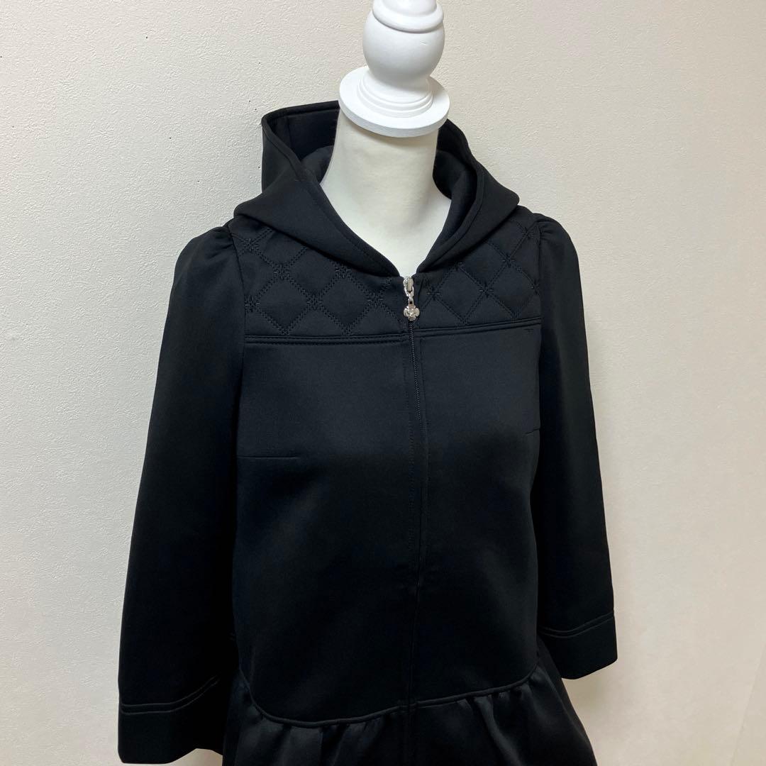 日本製　エムズグレイシー　パーカー　フード付き　ブラック　冬　可愛い　大人　上品