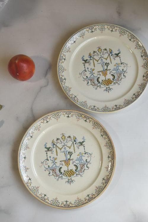 美品2枚組　パリ・オペラ窯　平皿　フランスアンティーク