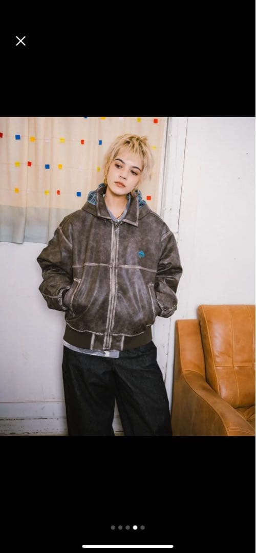 ANTIMID アンチミッド　レザージャケット　パーカーフード取り外し可