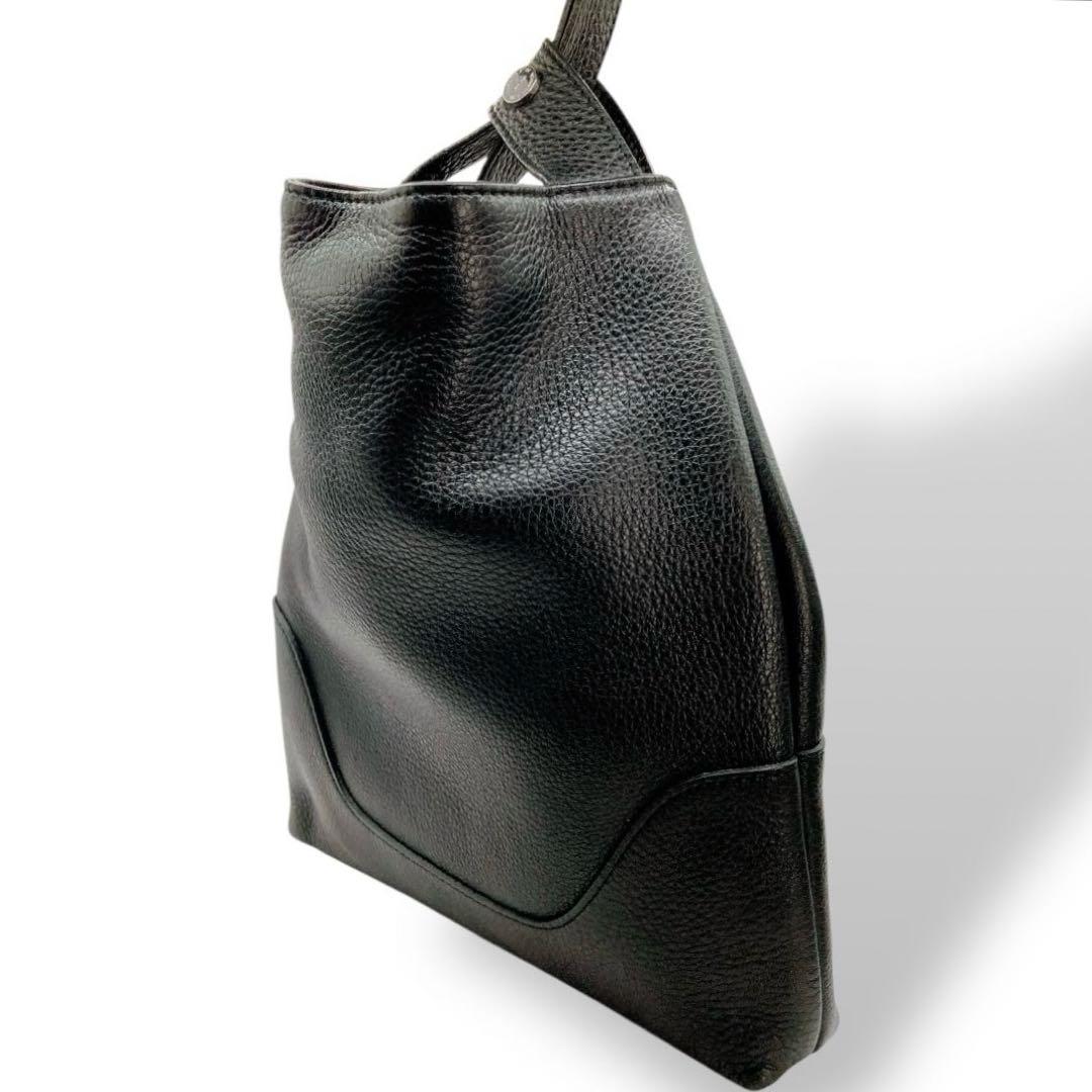 極美品✨ペッレモルビダ ワンハンドルバッグ ブラック シュリンクレザー シボ革