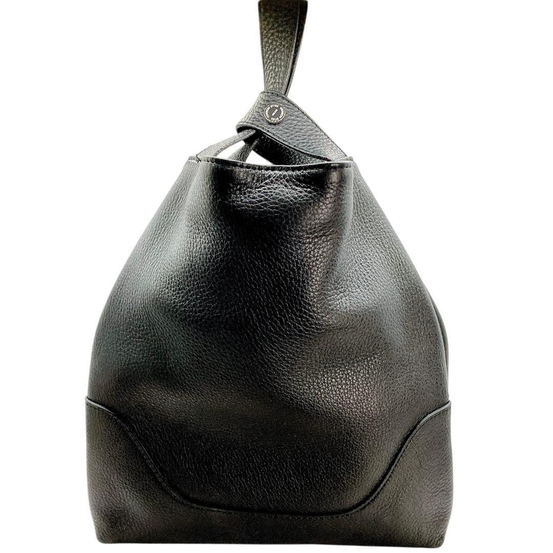 極美品✨ペッレモルビダ ワンハンドルバッグ ブラック シュリンクレザー シボ革