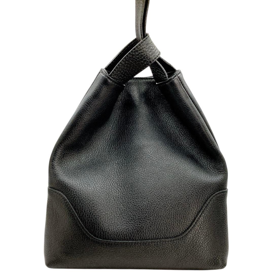 極美品✨ペッレモルビダ ワンハンドルバッグ ブラック シュリンクレザー シボ革