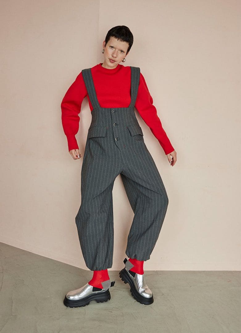 サロペット・オーバーオール・オールインワン OMMO VEST DETAIL BALLOON AIO 36