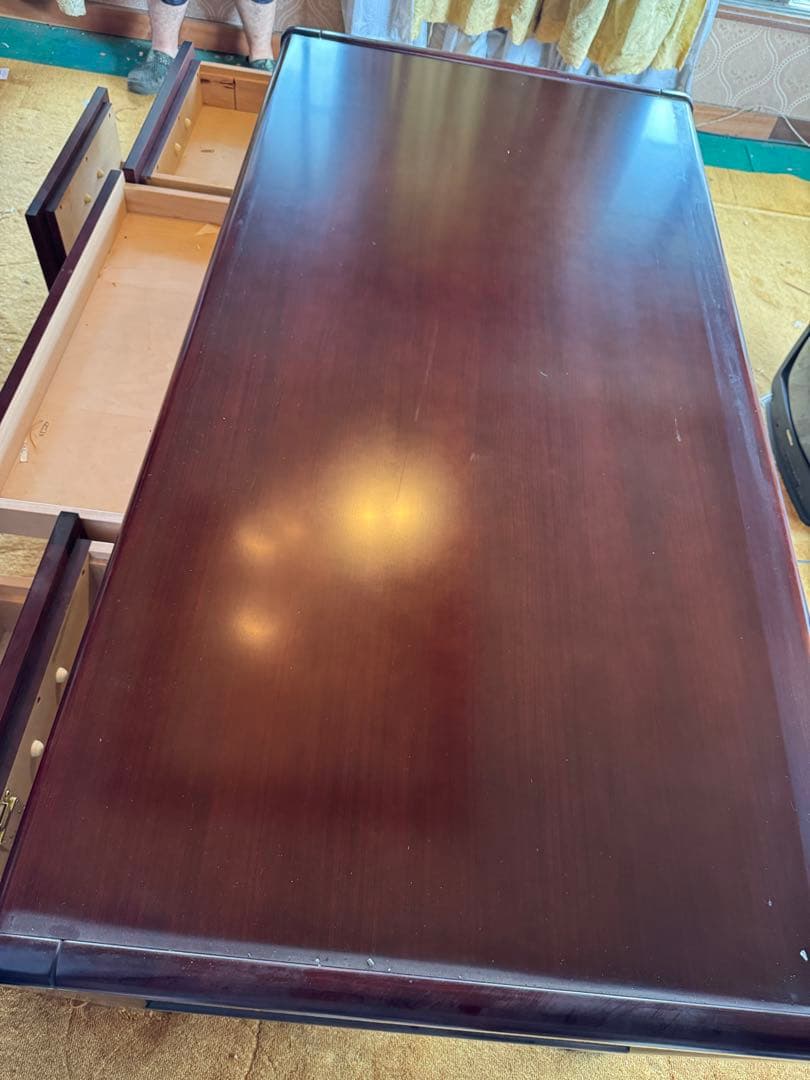 う*ー様 希少 オールドカリモク 両袖デスクセット 書斎デスク　アンティーク　文