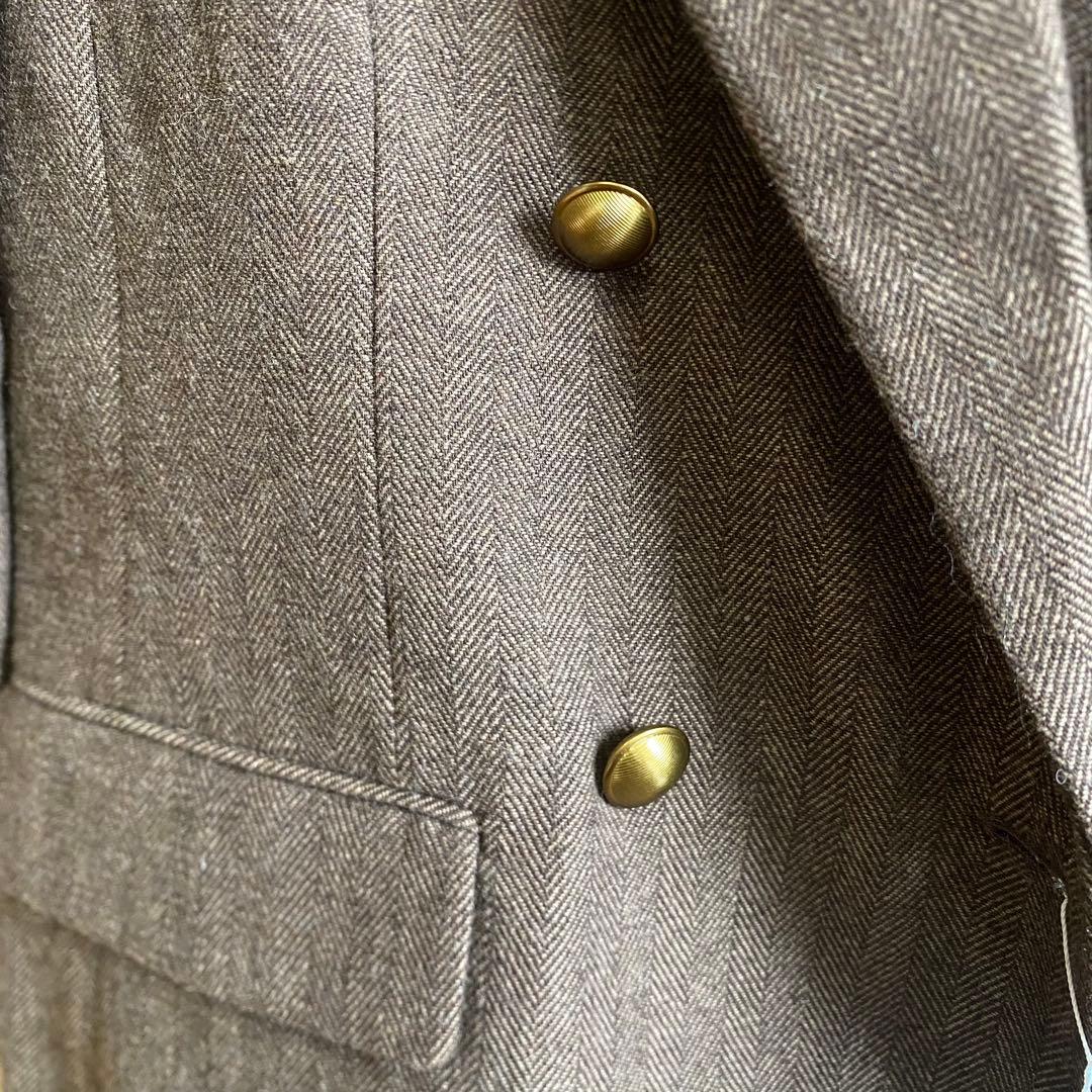 新品未使用　Mila Owen ヘリンボーン金釦ダブルブレストジャケットブラウン