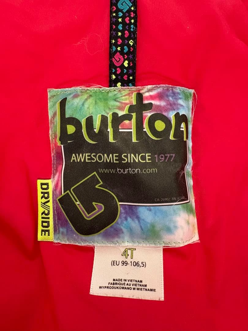 BURTON 子ども用 スキーウェア　上下セット　状態良ピンク　99〜106cm