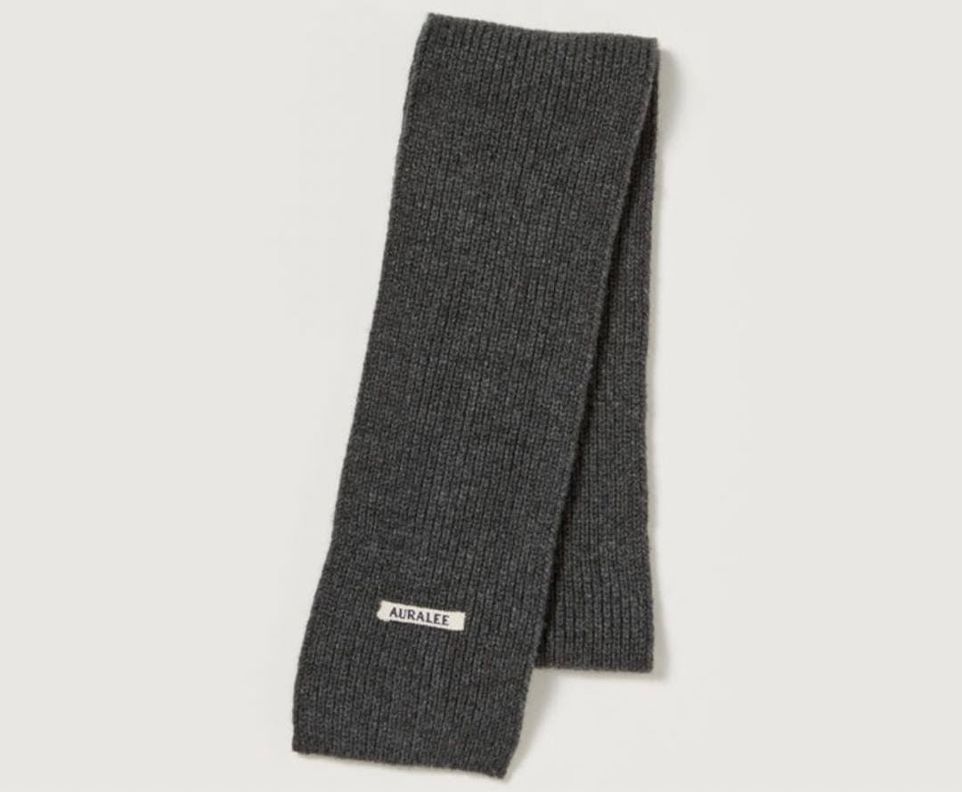 AURALEE LIGHT CASHMERE ニットストール　マフラー　グレー