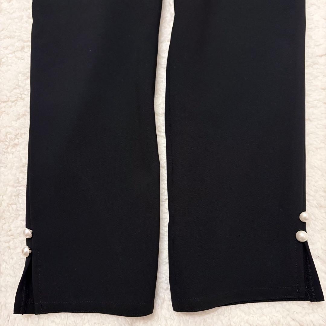 美品✨希少！ルネ オールインワン フロントジップ パール スリット ブラック