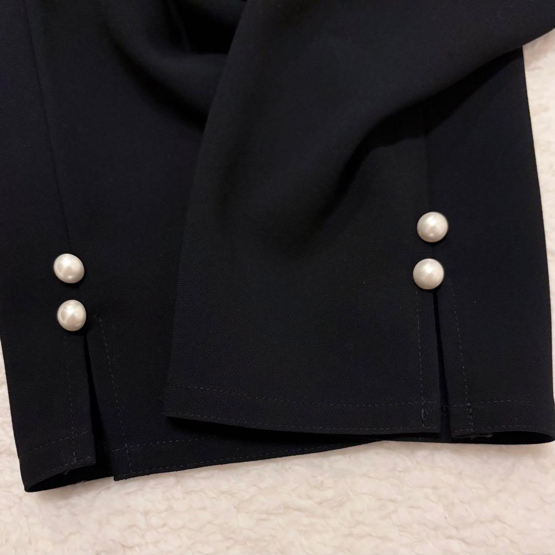 美品✨希少！ルネ オールインワン フロントジップ パール スリット ブラック