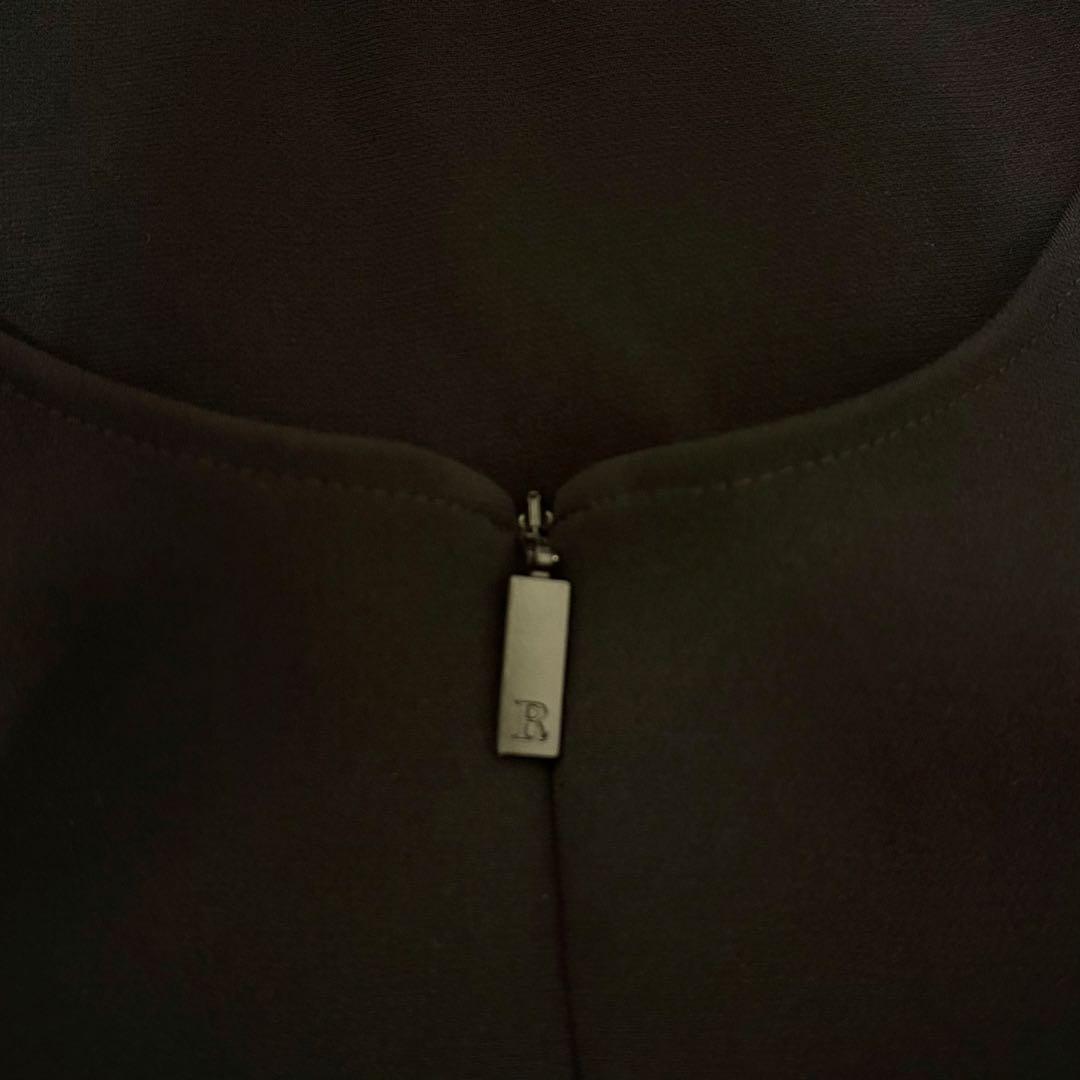 美品✨希少！ルネ オールインワン フロントジップ パール スリット ブラック