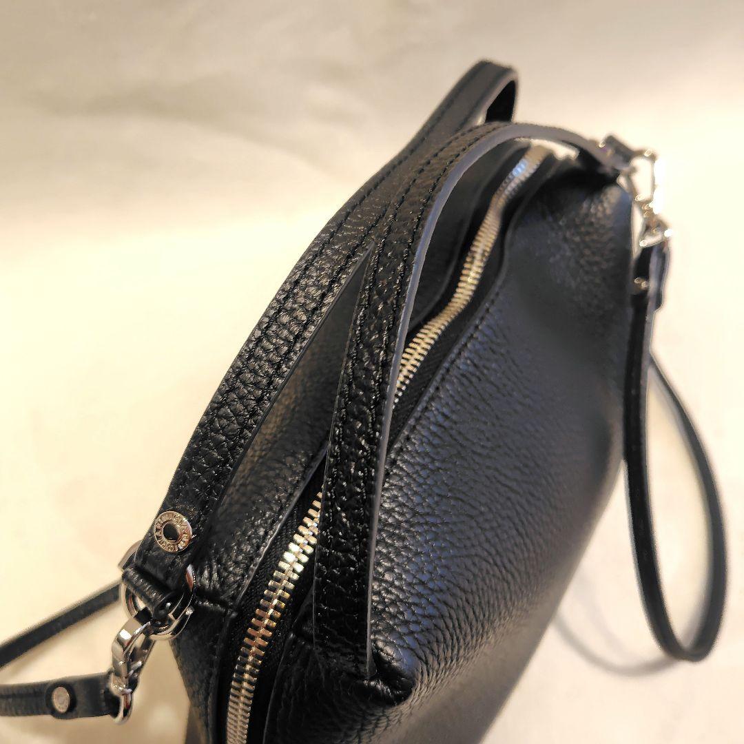 ジャンニキャリーニ アリファ M 黒 ショルダーバッグ　レザー　2way