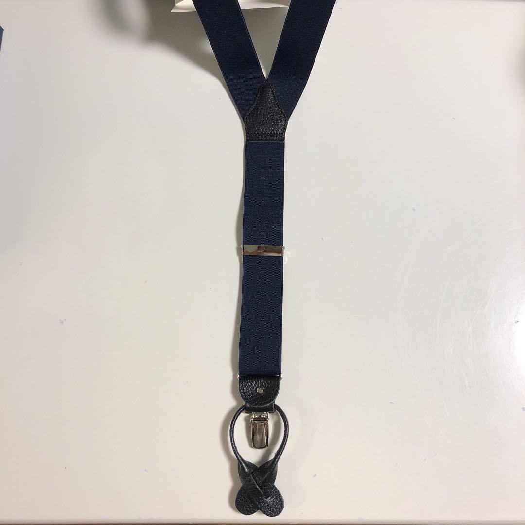 アルバートサーストン サスペンダー（ダークネイビー無地）