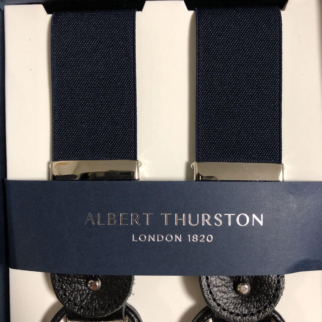 アルバートサーストン サスペンダー（ダークネイビー無地）