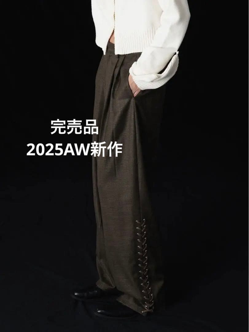 最終価格【新作タグ付き】elchele LACE UP BARREL PANTS