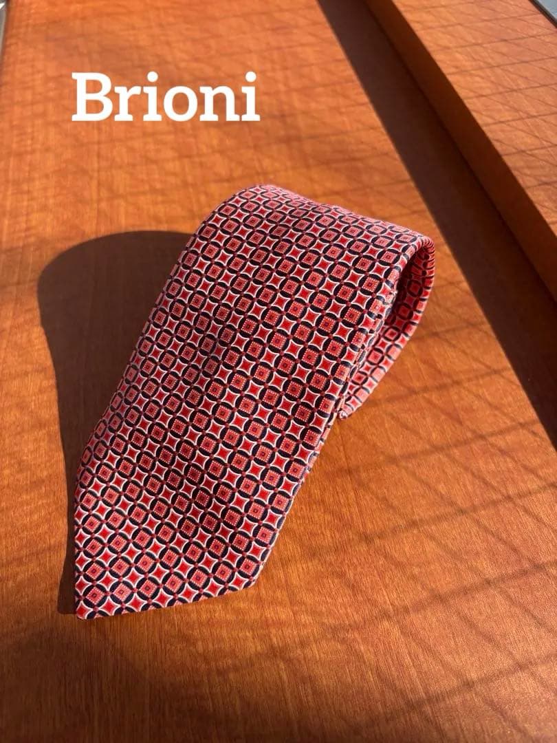 #Brioni 高級ネクタイ　幾何学模様 ネクタイ