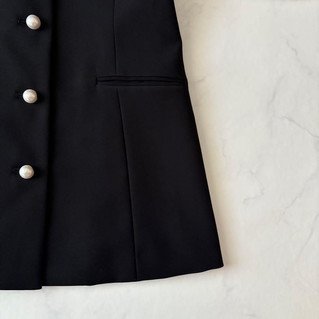 最終価格✨ ボーダーズアットバルコニー パール ノーカラー 黒 ジャケット