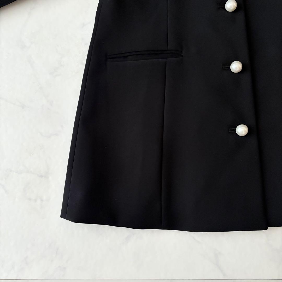 最終価格✨ ボーダーズアットバルコニー パール ノーカラー 黒 ジャケット