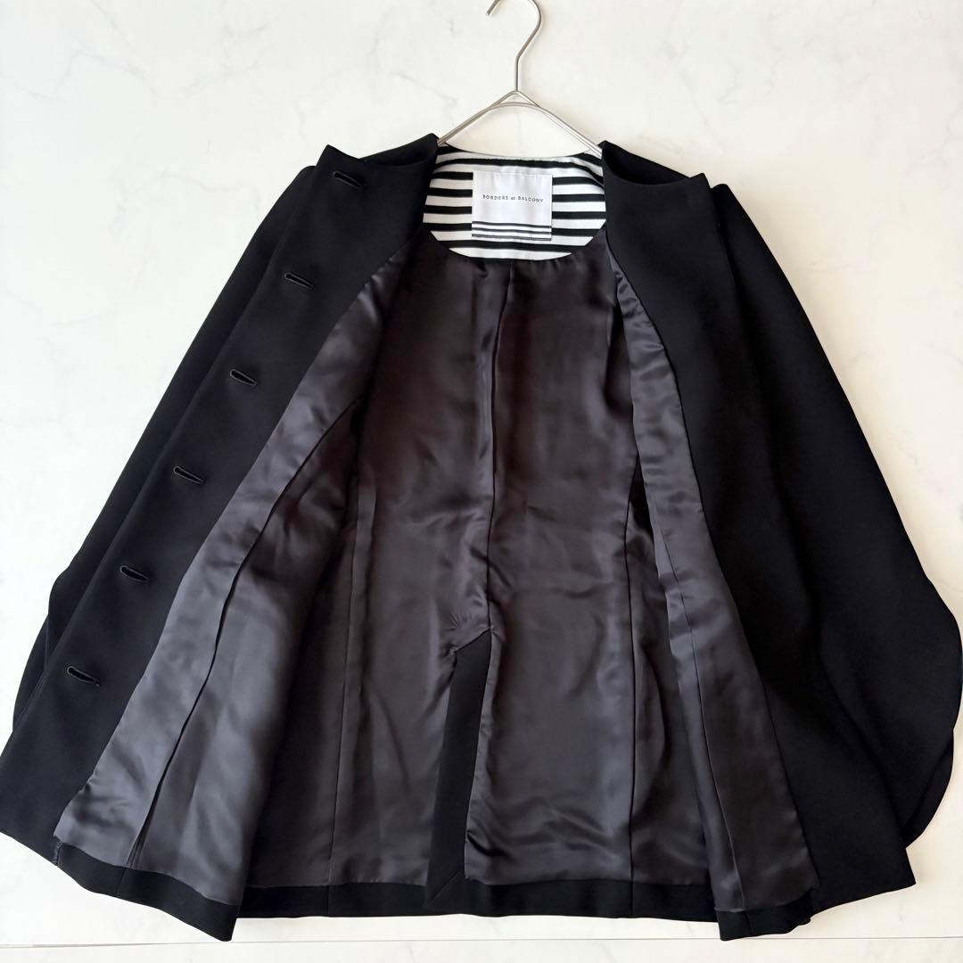最終価格✨ ボーダーズアットバルコニー パール ノーカラー 黒 ジャケット