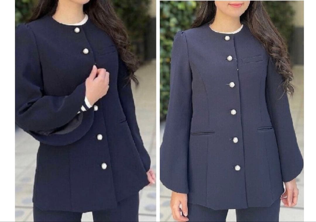 最終価格✨ ボーダーズアットバルコニー パール ノーカラー 黒 ジャケット