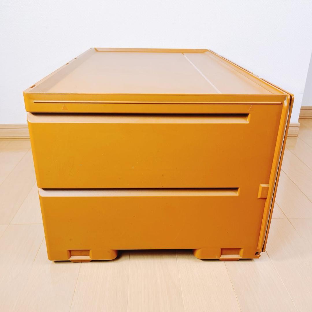 専用 タッパーウェア スーパーチェストワイド セピアカラー 引出し2段