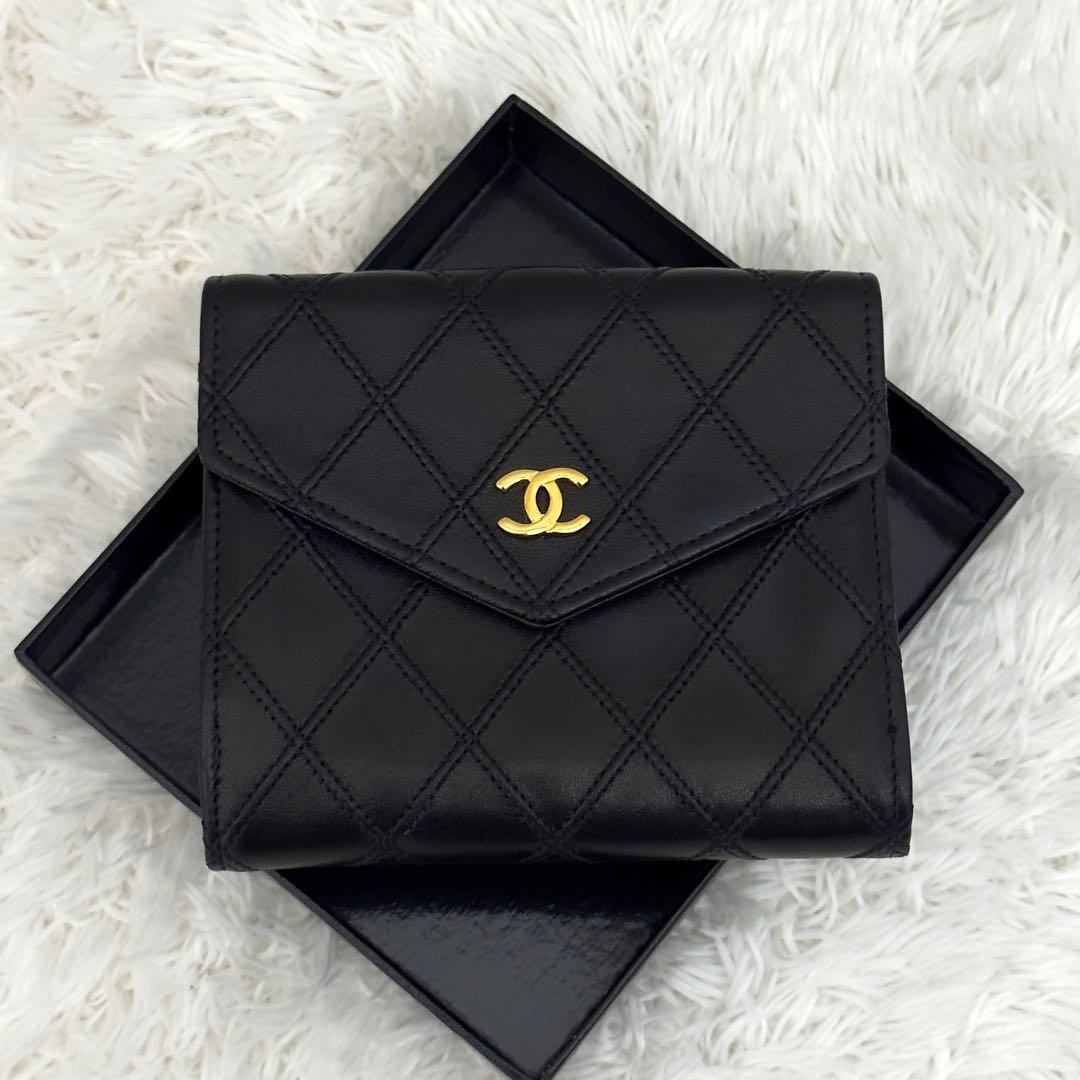 極上美品⭐️CHANELシャネル ココマーク ビコローレ Wホック 財布 レザー