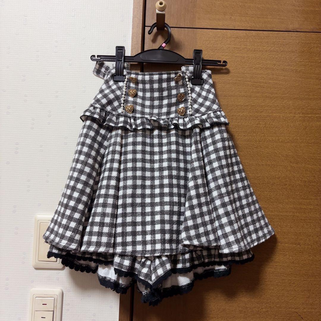 リズリサ LIZ LISA ギンガムチェックスカパン ブラック