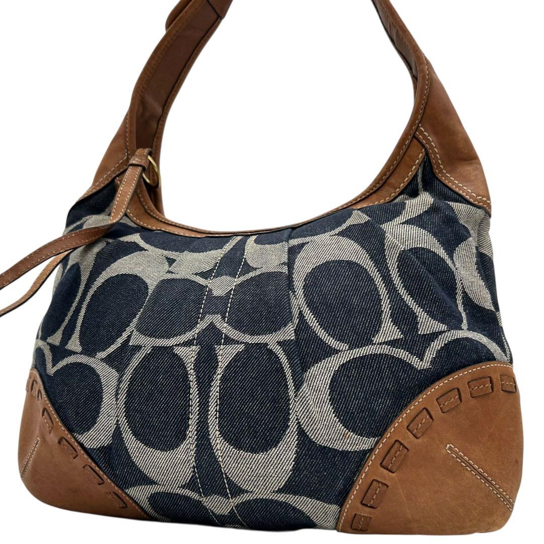 バッグ Coach Shoulder Bag Denim Signature Y2k