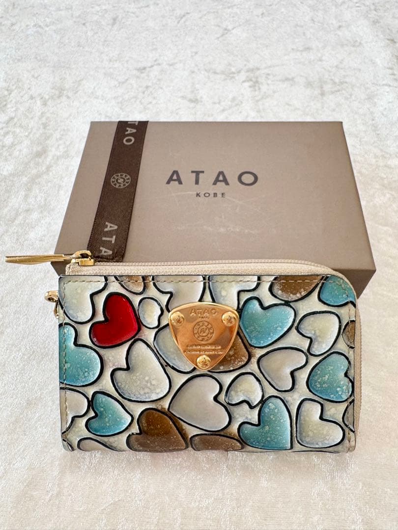 ATAO アタオ キーケース ベル ハッピーヴィトロ プラチナグラス ハート