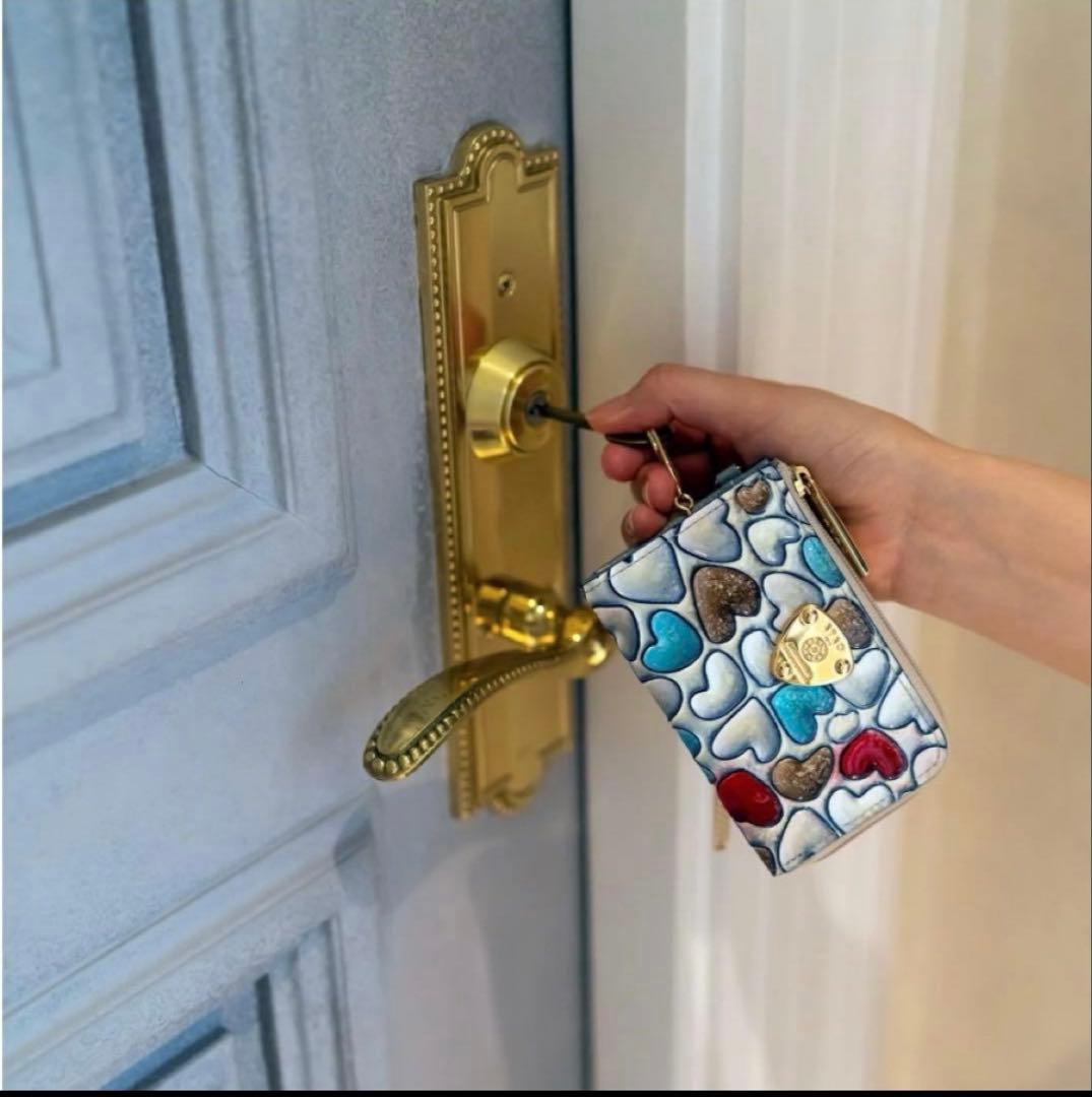 ATAO アタオ キーケース ベル ハッピーヴィトロ プラチナグラス ハート