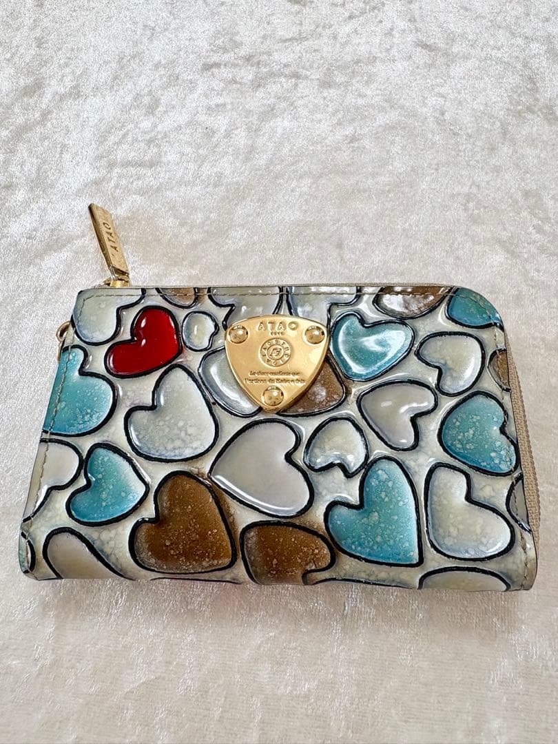 ATAO アタオ キーケース ベル ハッピーヴィトロ プラチナグラス ハート