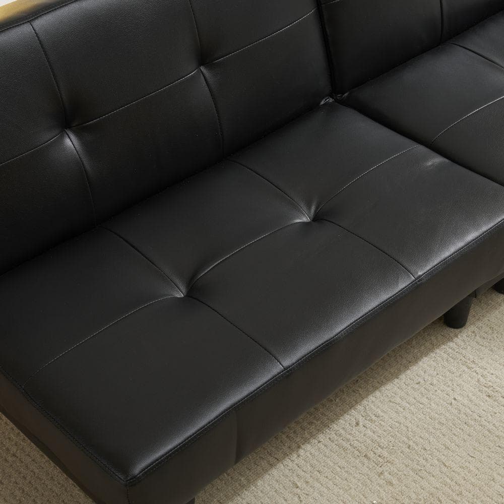 ソファ ベッド ロータイプ 2人 PU リクライニングソファ 背もたれ3段階