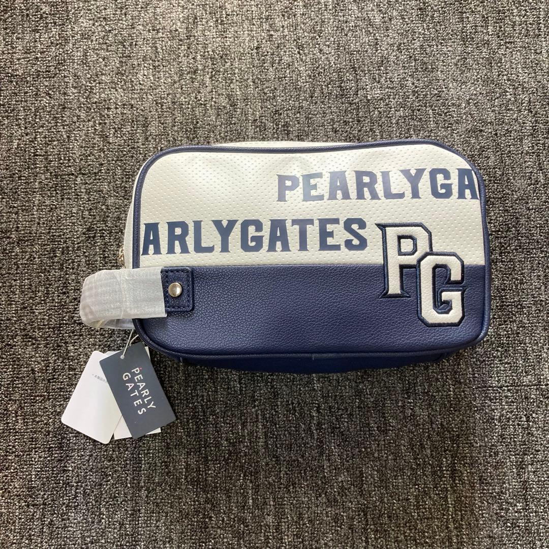 PEARLY GATES ダブルジッパーポーチ ゴルフ収納バッグ