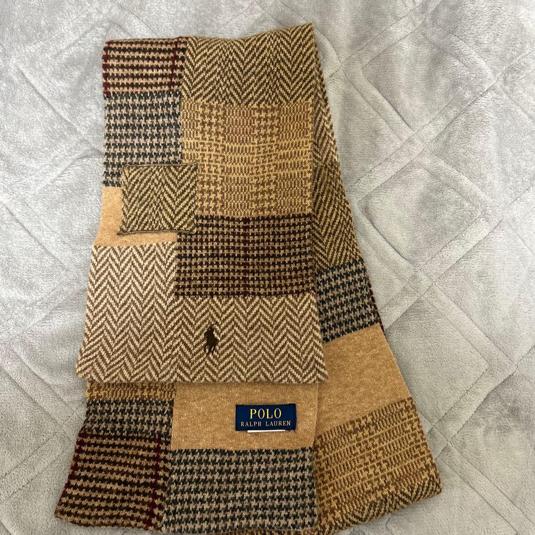 【美品】Polo Ralph Lauren パッチワークマフラー