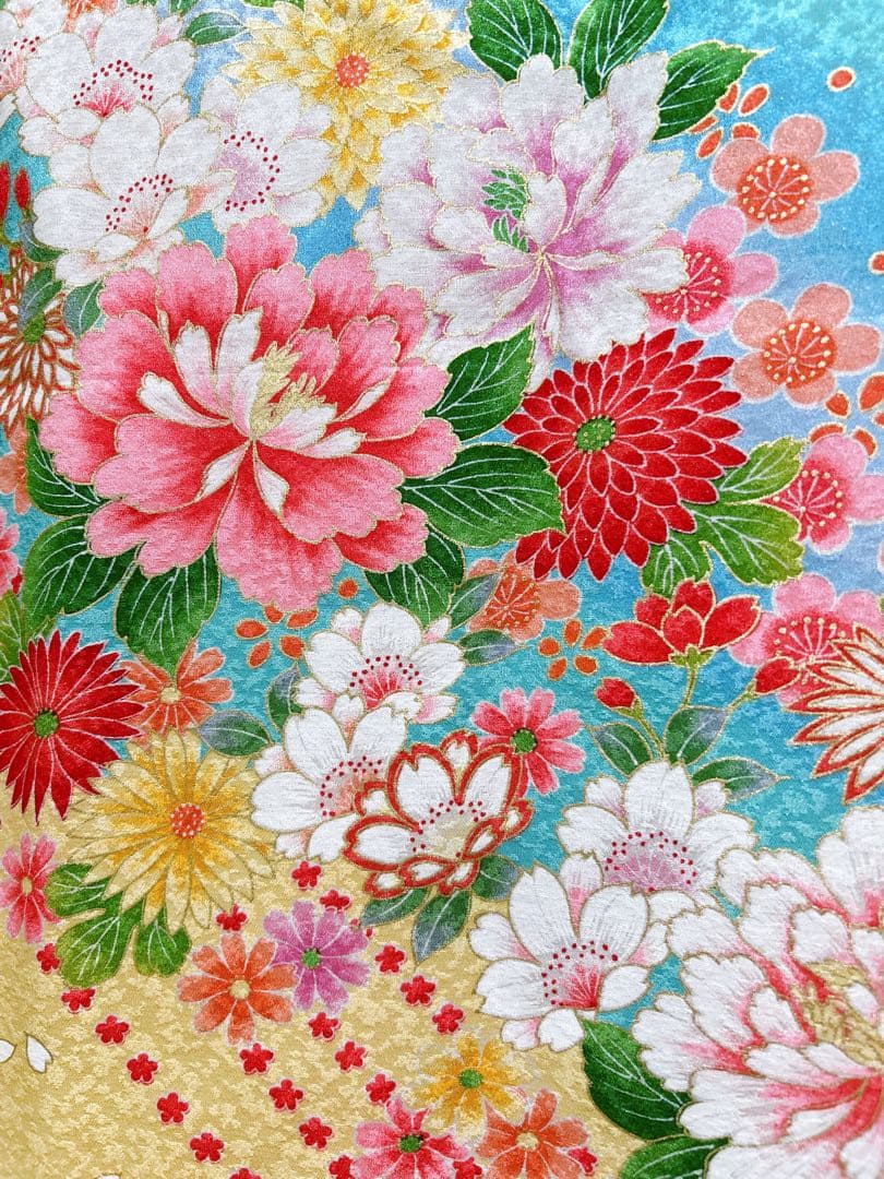 豪華正絹フルセット♡七五三　7歳　女の子　水色　エメラルドグリーン　髪飾り付