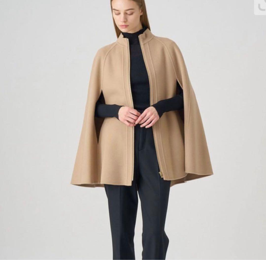 定価8.5万円✨ANAYI シャルムビーバー ミドルケープコート ベージュ 38