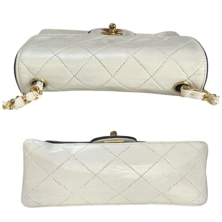 極美品 CHANELマトラッセ チェーン ショルダーバック アイボリー シール