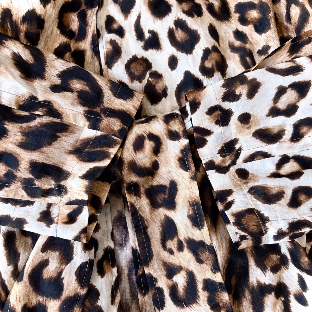 美品 サードマガジン 日本製 ヒョウ柄 キュプラコットン 薄手 トレンチ コート