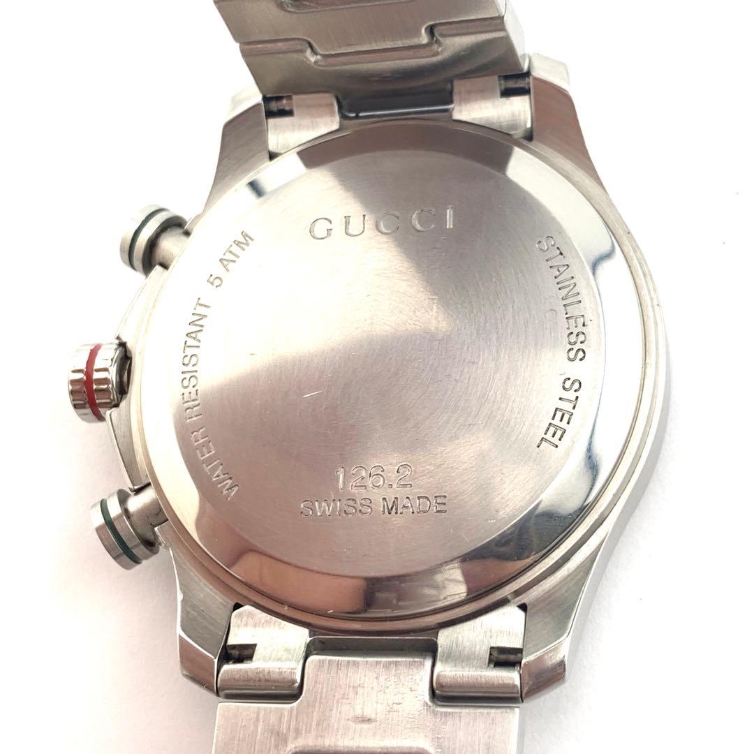 8-30 GUCCI 126.2 クロノグラフ 腕時計 シルバー
