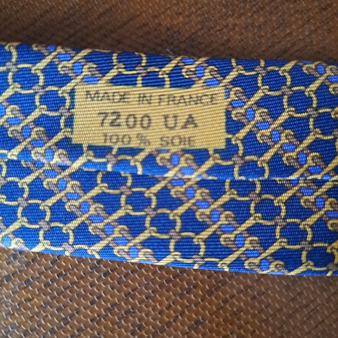 HERMES シルク ネクタイ ネイビー 7200 UA