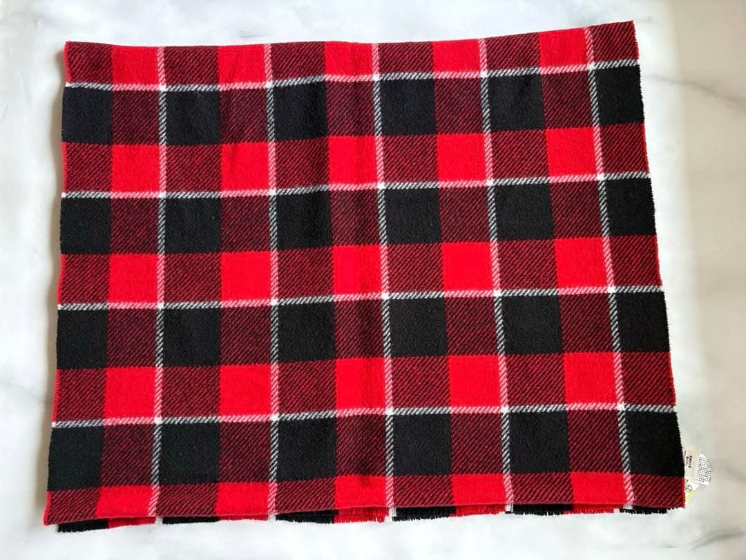 AcneStudiosアクネストゥディオズ チェック柄ロゴストール ウール100