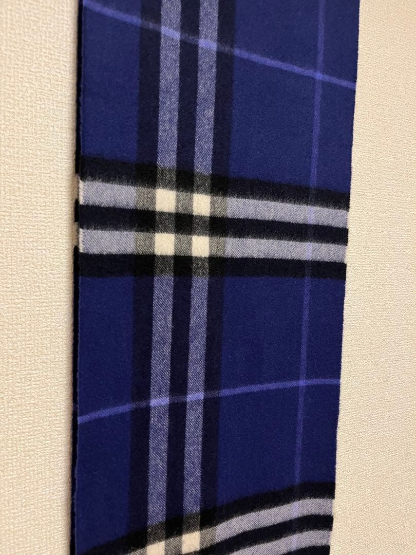 BURBERRY　バーバリー　マフラー　カシミア100％　濃い青系　美品