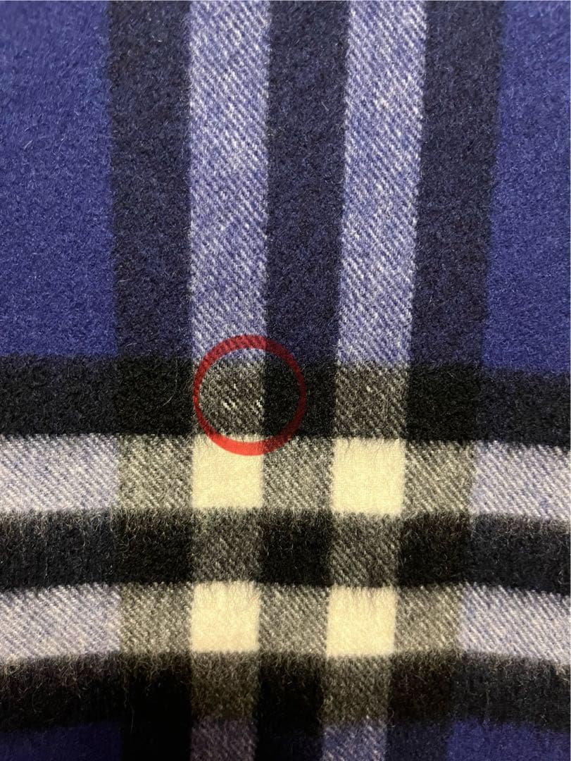 BURBERRY　バーバリー　マフラー　カシミア100％　濃い青系　美品