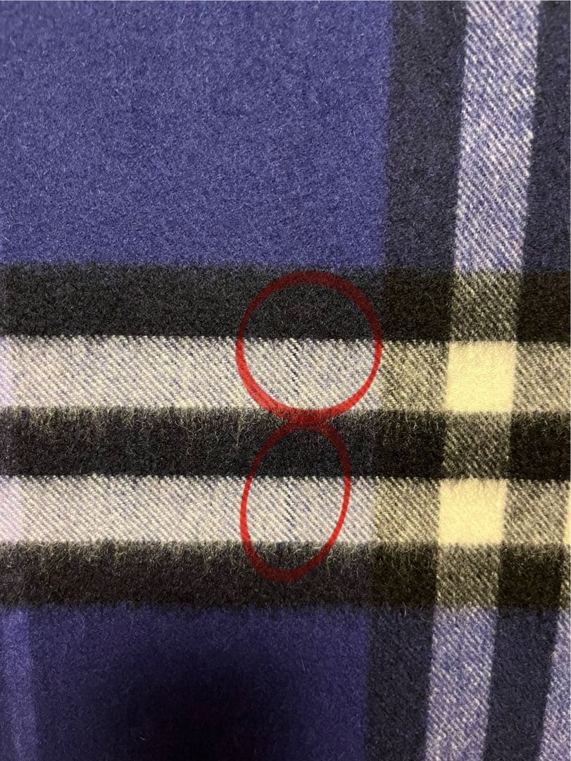 BURBERRY　バーバリー　マフラー　カシミア100％　濃い青系　美品