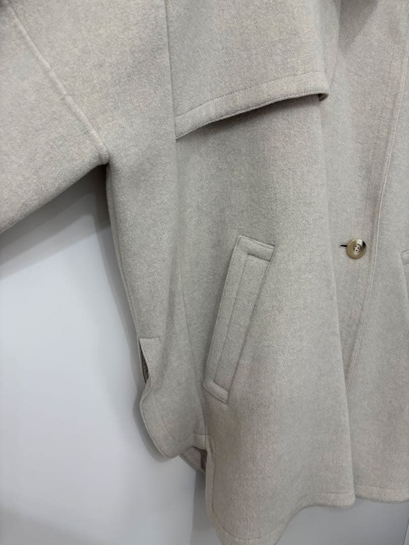 エンフォルド　ソフトリバーケープコート　アイボリー　オーバーサイズ　36