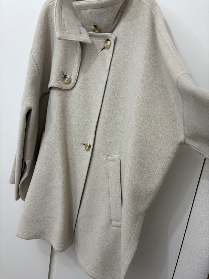 エンフォルド　ソフトリバーケープコート　アイボリー　オーバーサイズ　36