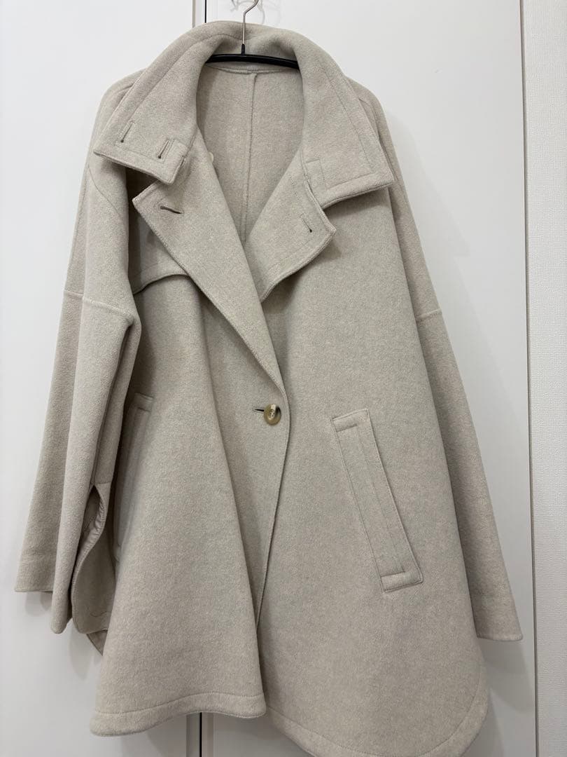 エンフォルド　ソフトリバーケープコート　アイボリー　オーバーサイズ　36