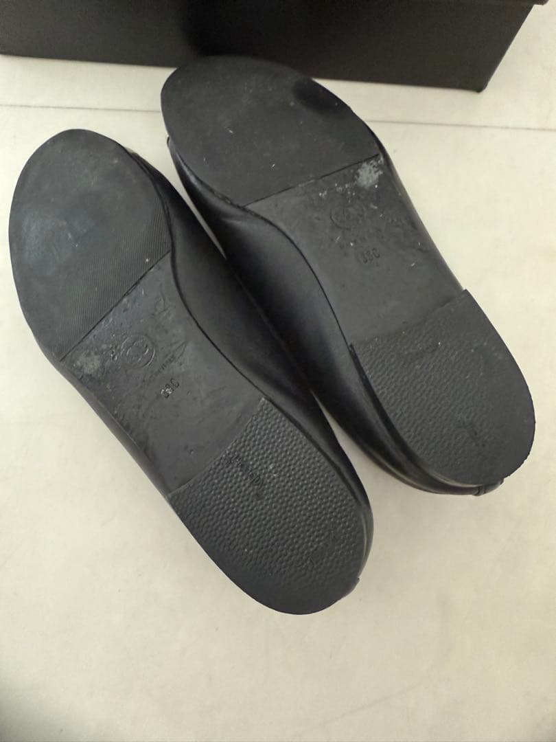 CHANEL シャネル　バレリーナ　シルバーゴールド×ブラック　コンビ　38