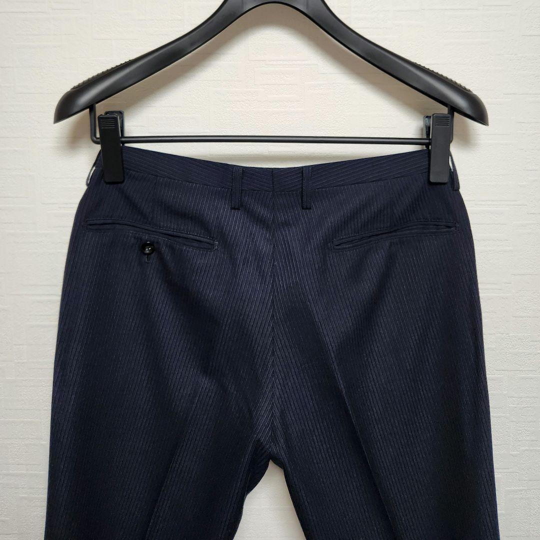 スーツセレクト　メンズ　スーツ　スリーピース　濃紺　ストライプ