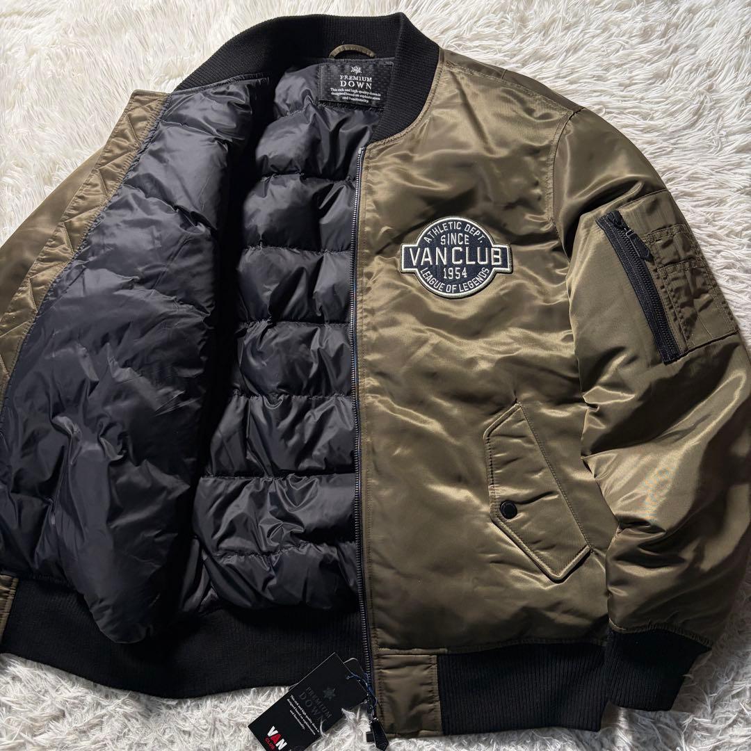 未使用/希少タグ付■VAN JACKET MA-1 アーチロゴ　カーキ　L