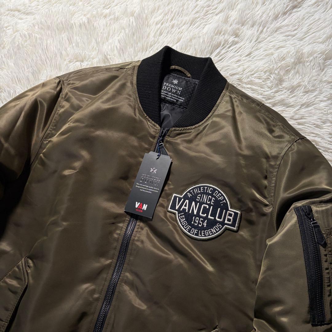 未使用/希少タグ付■VAN JACKET MA-1 アーチロゴ　カーキ　L